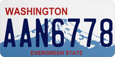 WA license plate AAN6778