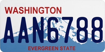 WA license plate AAN6788