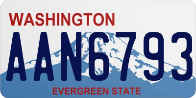 WA license plate AAN6793