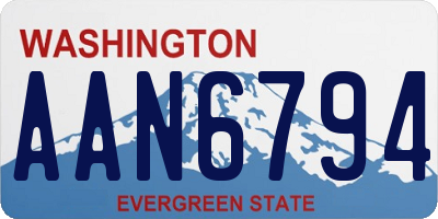 WA license plate AAN6794