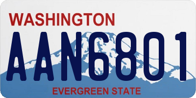 WA license plate AAN6801