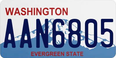 WA license plate AAN6805