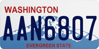 WA license plate AAN6807