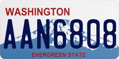 WA license plate AAN6808