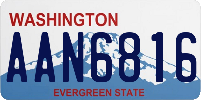 WA license plate AAN6816