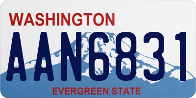 WA license plate AAN6831