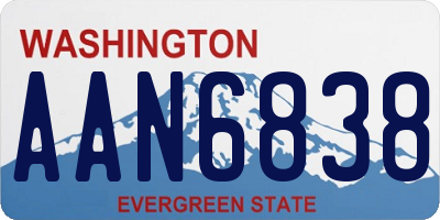 WA license plate AAN6838
