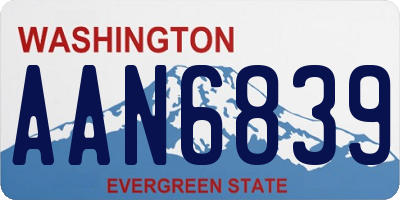WA license plate AAN6839