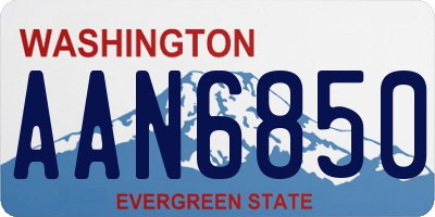 WA license plate AAN6850