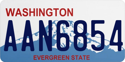 WA license plate AAN6854