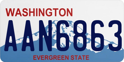 WA license plate AAN6863