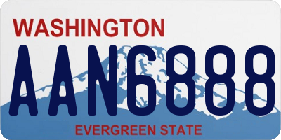 WA license plate AAN6888
