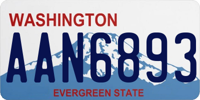 WA license plate AAN6893