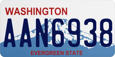 WA license plate AAN6938