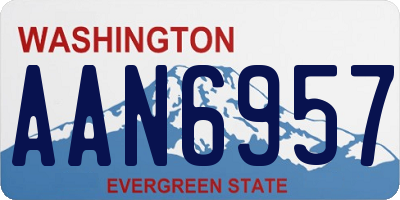 WA license plate AAN6957