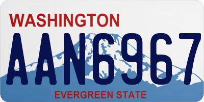 WA license plate AAN6967