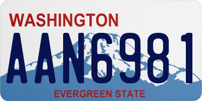 WA license plate AAN6981