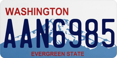 WA license plate AAN6985