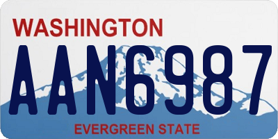 WA license plate AAN6987