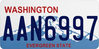 WA license plate AAN6997