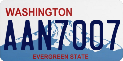 WA license plate AAN7007
