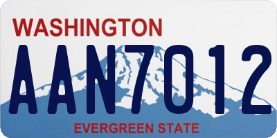 WA license plate AAN7012