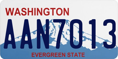 WA license plate AAN7013