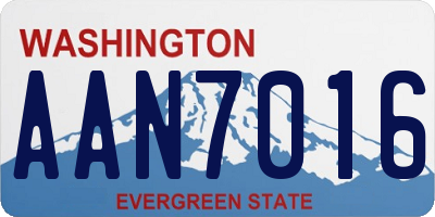 WA license plate AAN7016