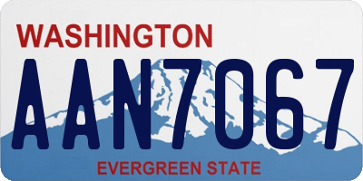 WA license plate AAN7067