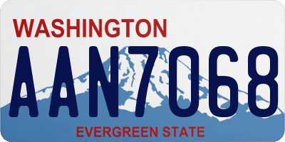 WA license plate AAN7068