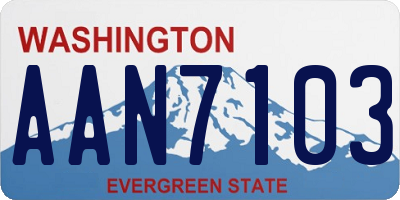 WA license plate AAN7103