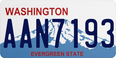 WA license plate AAN7193