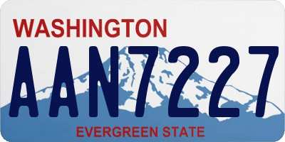 WA license plate AAN7227