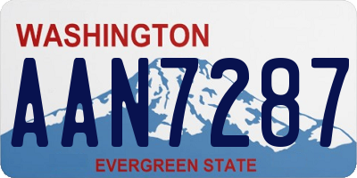 WA license plate AAN7287