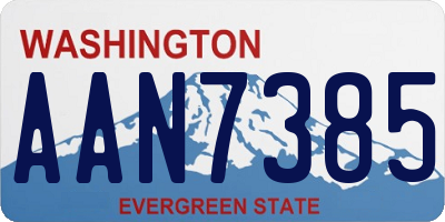 WA license plate AAN7385