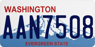 WA license plate AAN7508