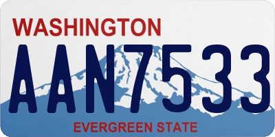 WA license plate AAN7533