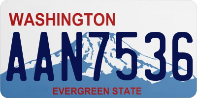 WA license plate AAN7536