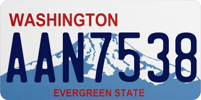 WA license plate AAN7538