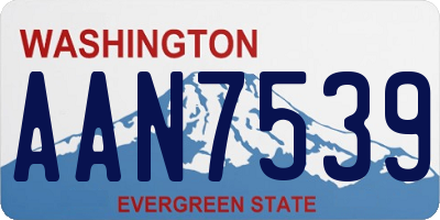 WA license plate AAN7539