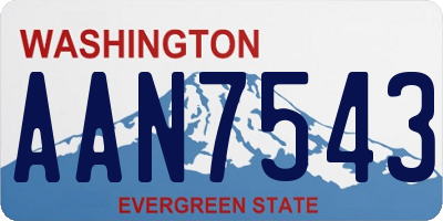 WA license plate AAN7543