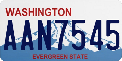 WA license plate AAN7545