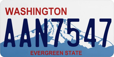 WA license plate AAN7547