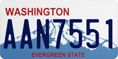 WA license plate AAN7551