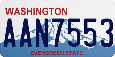 WA license plate AAN7553