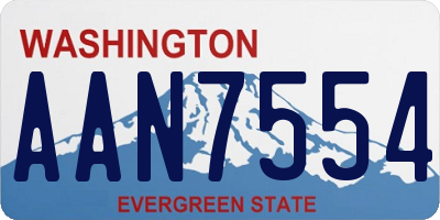 WA license plate AAN7554