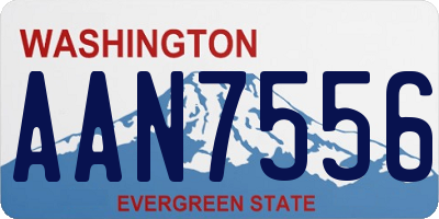 WA license plate AAN7556