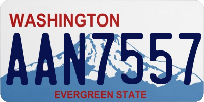 WA license plate AAN7557