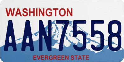 WA license plate AAN7558