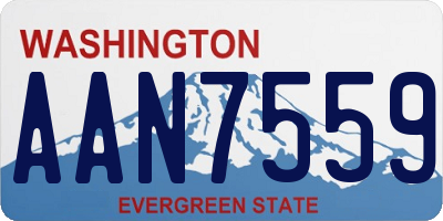 WA license plate AAN7559